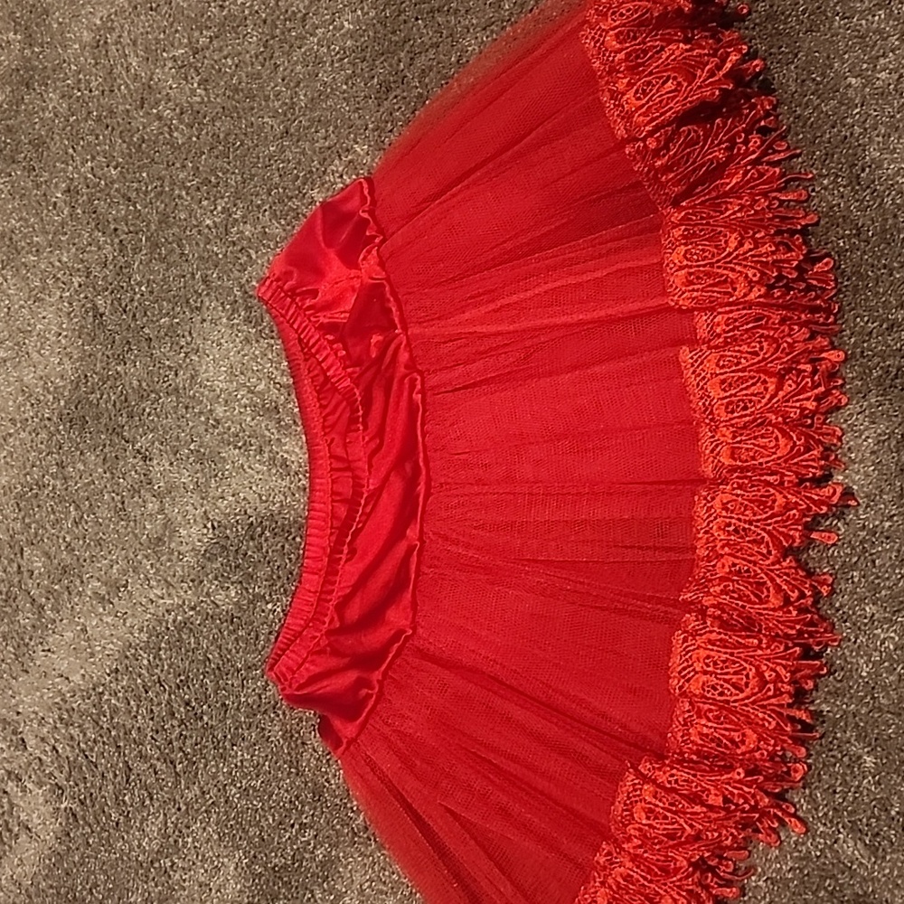 Red skirt see thru